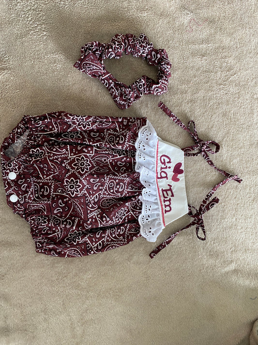 Texas Aggies Hand-Sewn Bubble Outfit for Babies & Toddlers
