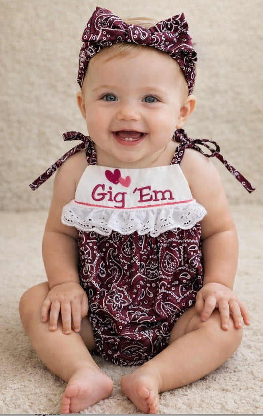 Texas Aggies Hand-Sewn Bubble Outfit for Babies & Toddlers
